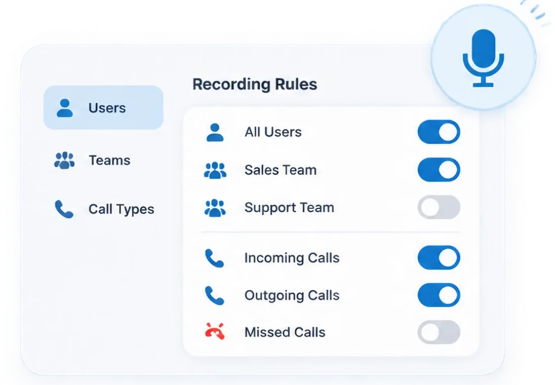 A rep makes an outgoing call from their own mobile SIM using the native dialler, with no VoIP or virtual number involved
