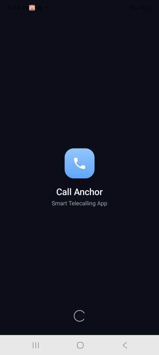 Loading screen — Call Anchor initializing.