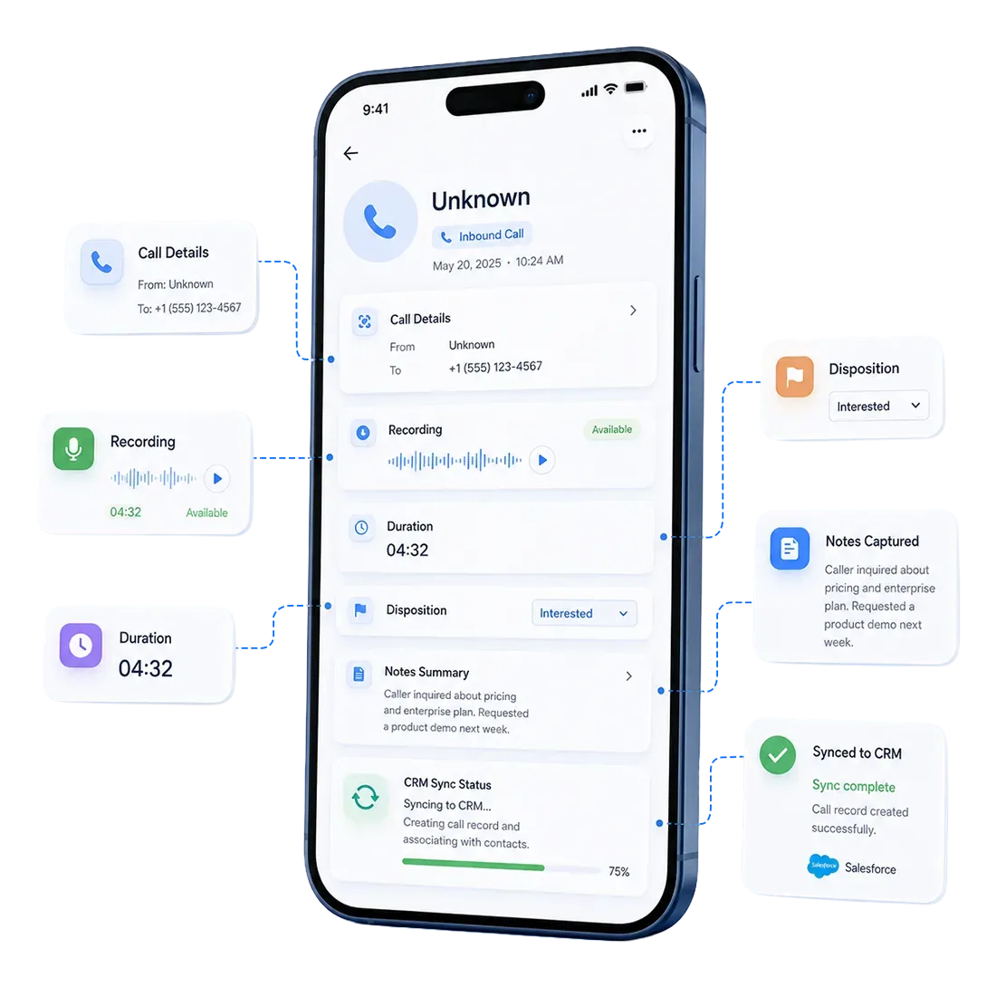 Sync Every Business Call to Your CRM, Automatically