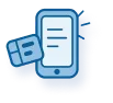 Icon of a mobile phone keeping its existing SIM card